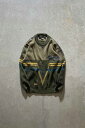 yÁzMIN CHU (~ `E) 80'S LEATHER SWITCHING WOOL ACRYLIC DESIGN KNIT SWEATER 80N U[ XEBb`O E[ AN fUC jbg Z[^[ KHAKI [SIZE: M USED]