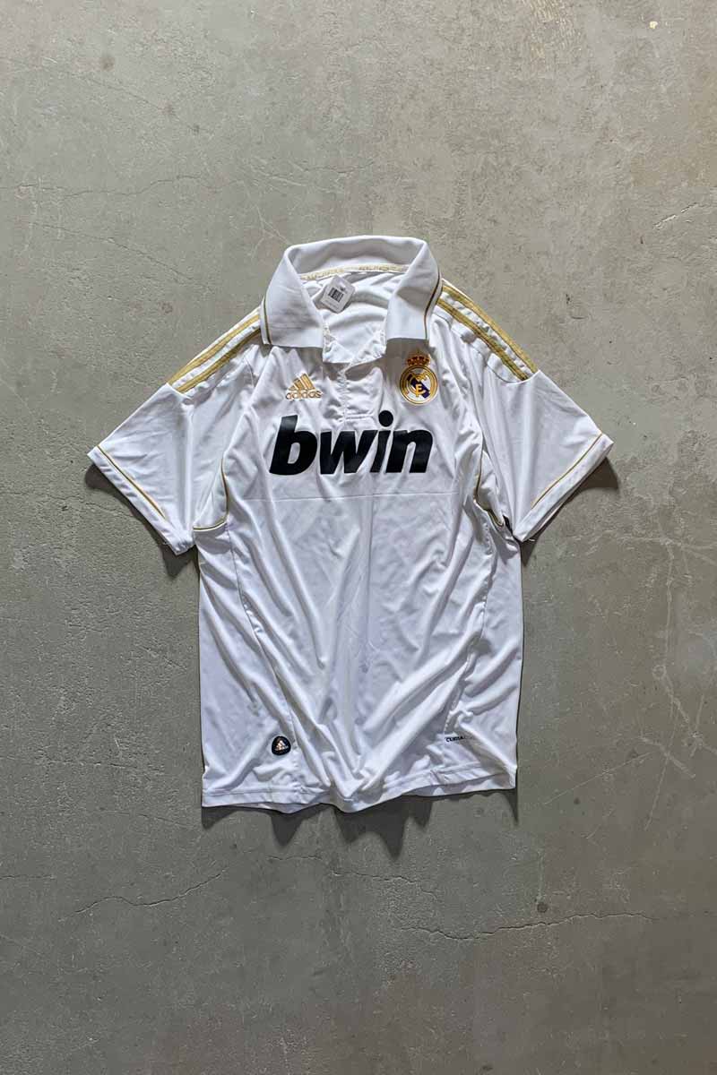 【中古】ADIDAS (アディダス) 11-12'S REAL MADRID BWIN FOOTBALL SHIRT 11-12年 レアル マドリード ビーウィン フットボール シャツ WHITE [SIZE: L USED]