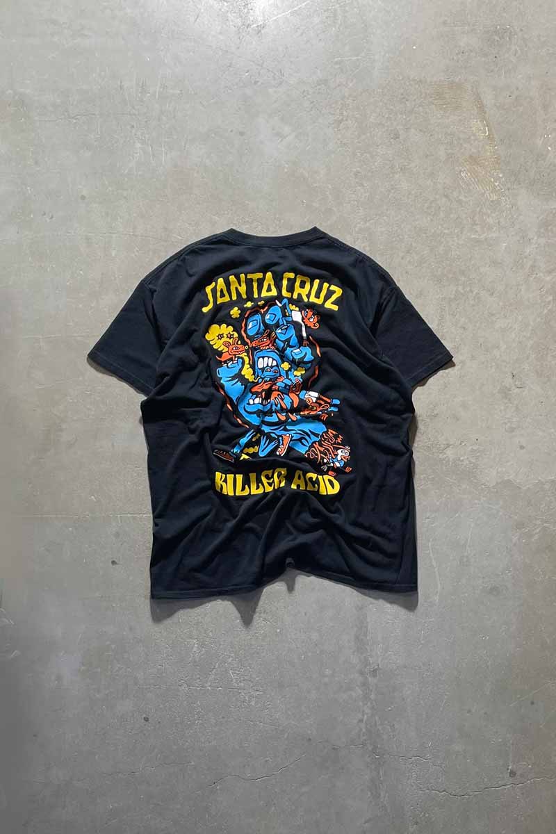 【中古】KILLER ACID SANTACRUZ (キラー アシッド サンタクルーズ) MADE IN MEXICO LOGO T-SHIRT メキシコ製 ロゴ ティーシャツ BLACK SIZE: XL USED