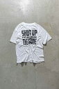 yÁzHANES (wCY) 90'S SHUT UP PRINT MESSAGE T-SHIRT 90N bZ[W vg eB[Vc WHITE [SIZE: L USED]