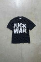 yÁzUNFINISHED LEGACY FUCK WAR PRINT MESSAGE T-SHIRT t@bN EH[ vg bZ[W eB[Vc BLACK [SIZE: S USED]