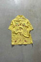 yÁzNO BRAND 80'S HAND EMBROIDER SHIRT 80N hJ Vc YELLOW [SIZE: M USED]