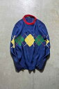 yÁzPOLO BY RALPH LAUREN (|oCt[) 90'S ARGYLE COTTON KNIT SWEATER 90N A[KC Rbg jbg Z[^[ BLUE [SIZE: M USED]