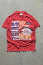 yÁzTRENCH MADE IN USA 90'S 76ERS PRINT T-SHIRT USA 90N vg TVc RED [SIZE: L USED]