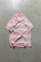 yÁzNY CAMPUS MADE IN USA 90'S BORDER T-SHIRT USA 90N {[_[ TVc PINK [SIZE: XL USED]