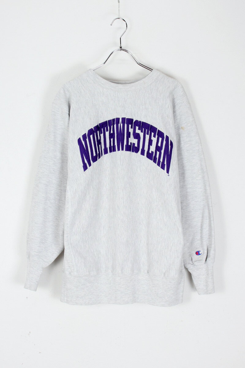 【中古】CHAMPION (チャンピオン) MADE IN USA 90 039 S NORTHWESTERN COLLEGE REVERSE WEAVE SWEAT SHIRT USA製 90年代 ノースウェスタン カレッジ リバース ウェーブ スウェット シャツ GRAY SIZE: L USED