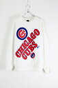 yÁz SCREEN STARS (XN[X^[Y) MADE IN USA 90'S CHICAGO CUBS SWEAT SHIRT USA 90N VJS LuX XEFbg Vc WHITE / RED [SIZE: L USED]