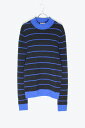 yÁzACNE STUDIOUS (ANl XefBI) MOCK-NACK BORDER WOOL NYLON KNIT SWEATER bNlbN {[_[ E[ iC jbg Z[^[ BLACK / BLUE [SIZE: L USED]