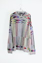 yÁzRAFFI (tB[) MADE IN ITALY 90'S MULTI PATTERN ACRYLIC KNIT SWEATER C^A 90N }` AN jbg Z[^[ GREY MULTI [SIZE: L USED]