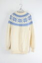 yÁzNO BRAND (m[ uh) NORDIC WOOL SWEATER mfBbN E[ Z[^[ WHITE/LIGHT BLUE [SIZE: M USED]