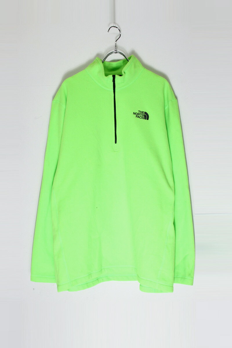 【中古】THE NORTH FACE (ザ ノース フェイス) HALF-ZIP FLEECE JACKET ハーフ ジップ フリース ジャケット NEON GREEN [SIZE: XL USED]