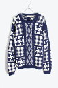 yÁzBROOKS BOTHERS (ubNX uU[Y) 80'S ALAN DESIGN COTTON KNIT SWEATER 80N A fUC Rbg jbg Z[^[ NAVY/WHITE [SIZE: S USED]