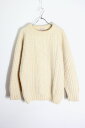 yÁzJACK DARNER (WbN _[i[) MADE IN IRELAND 90'S HANDROOMED ALAN KNIT SWEATER ACh 90N A jbg Z[^[ IVORY [SIZE: 42 USED]