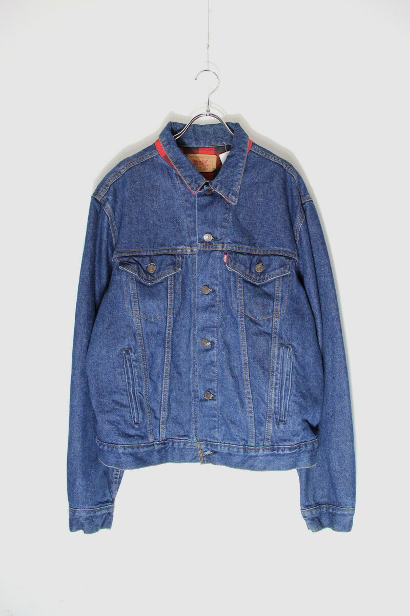 【中古】LEVI 039 S (リーバイス) MADE IN USA 90 039 S 3RD TYPE DENIM JACKET W/COTTON CHECK LINER USA製 90年代 サード タイプ デニム ジャケット ウィズコットン チェック ライナー INDIGO SIZE: M相当 USED