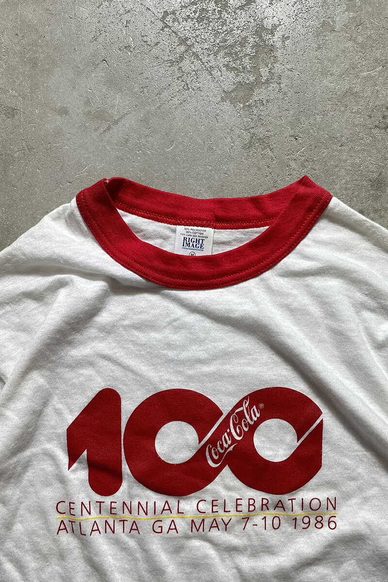【中古】RIGHT IMAGE （ライトイメージ） MADE IN USA 86'S COCA COLA RINGR T-SHIRT USA製 86年 コカコーラ リンガー Tシャツ RED / WHITE [SIZE: M USED]
