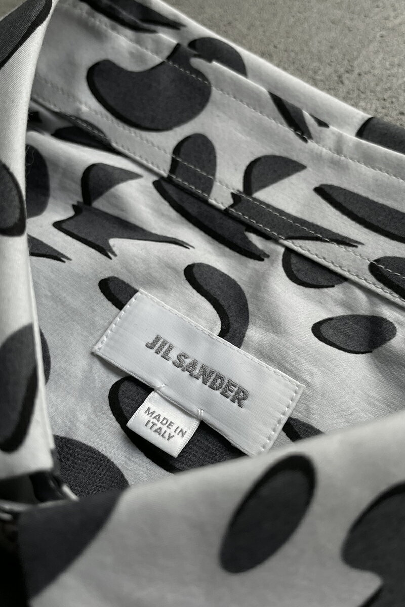 【中古】JIL SANDER (ジル サンダー) MADE IN ITALY 14'S L/S PATTERN SHIRT イタリア製 14年 パターンシャツ WHITE [SIZE: 39 NOS/DEADSTOCK]