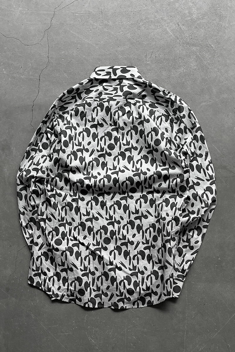 【中古】JIL SANDER (ジル サンダー) MADE IN ITALY 14'S L/S PATTERN SHIRT イタリア製 14年 パターンシャツ WHITE [SIZE: 39 NOS/DEADSTOCK]