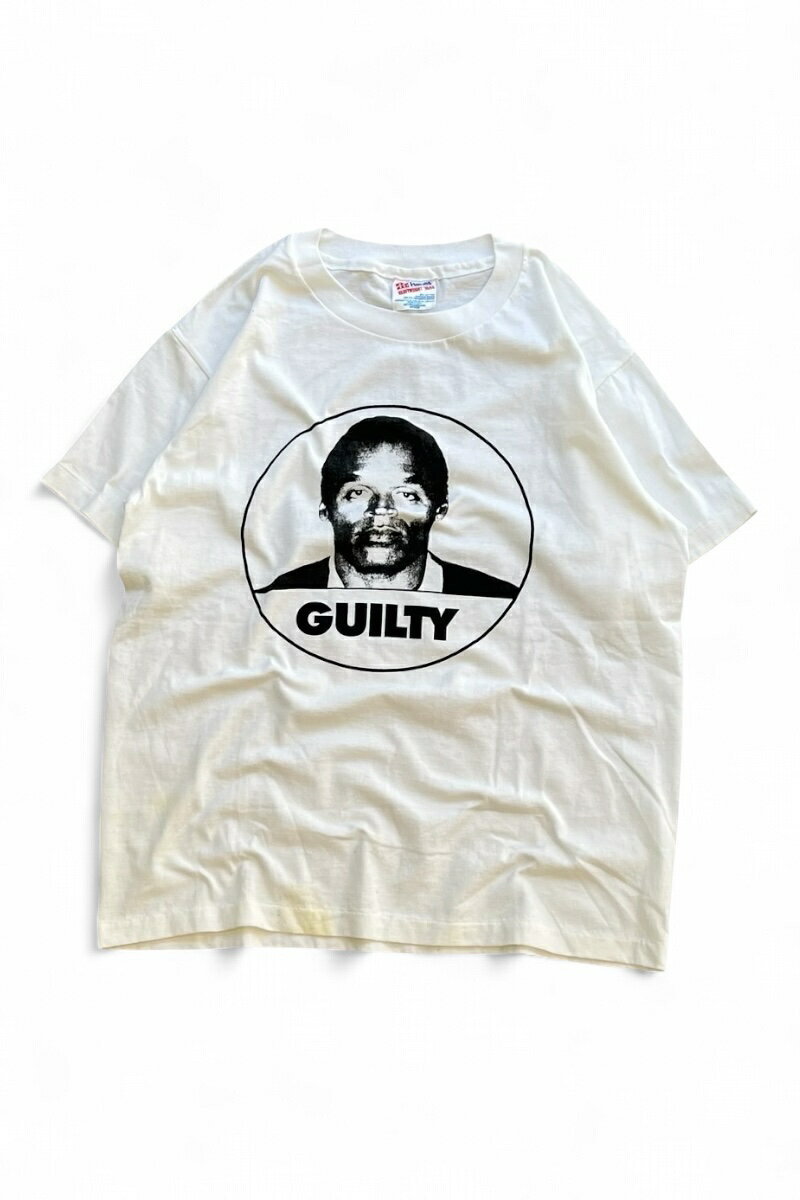 【中古】HANES (ヘインズ) MADE IN USA 94-95'S OJ SIMPSON GUILTY T-SHIRT アメリカ製 94-95年 O・J・シンプソン 有罪 Tシャツ WHITE [SIZE: M USED]