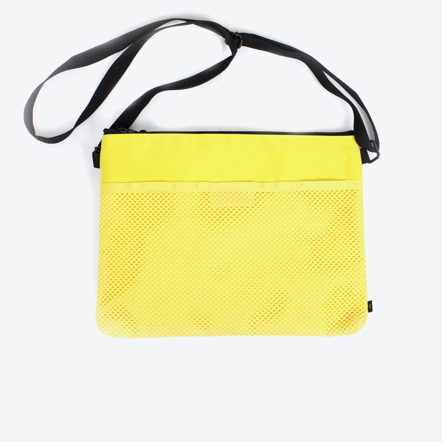 URBAN OUTFITTERS (アーバンアウトフィッターズ) COLOR ZIP MESH COMBI SACOSH サコッシュ スモールバッグ ポーチ YELLOW/BLACK ZIP 