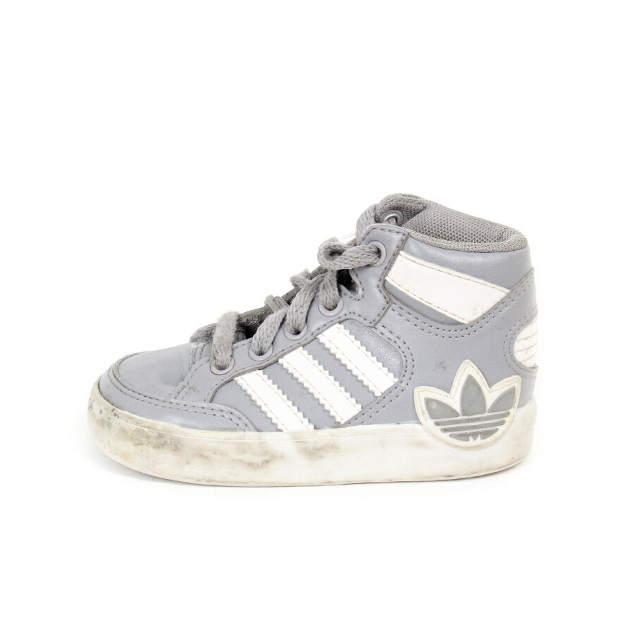 楽天JULIUS NYC【中古】【子供服】ADIDAS（KIDS） （アディダス） HI LEATHER SNEAKERS ハイ レザー スニーカー GREY [SIZE:US5K USED]