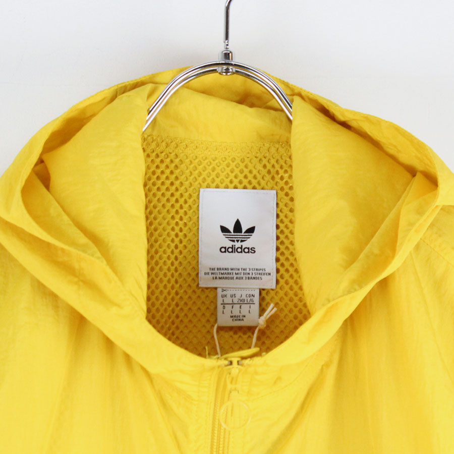 【SALE】【中古】【送料無料】(KO) ADIDAS (アディダス) PULLOVER HOODIE NYLON JACKET プルオーバー フーディー ナイロンジャケット YELLOW [SIZE: L DEAD STOCK]