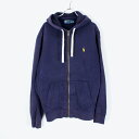 yÁz(KA) POLO BY RALPH LAUREN (| t[) ZIP-UP SWEAT PARKA WbvAbv XEFbg p[J[ NAVY [SIZE:L USED]