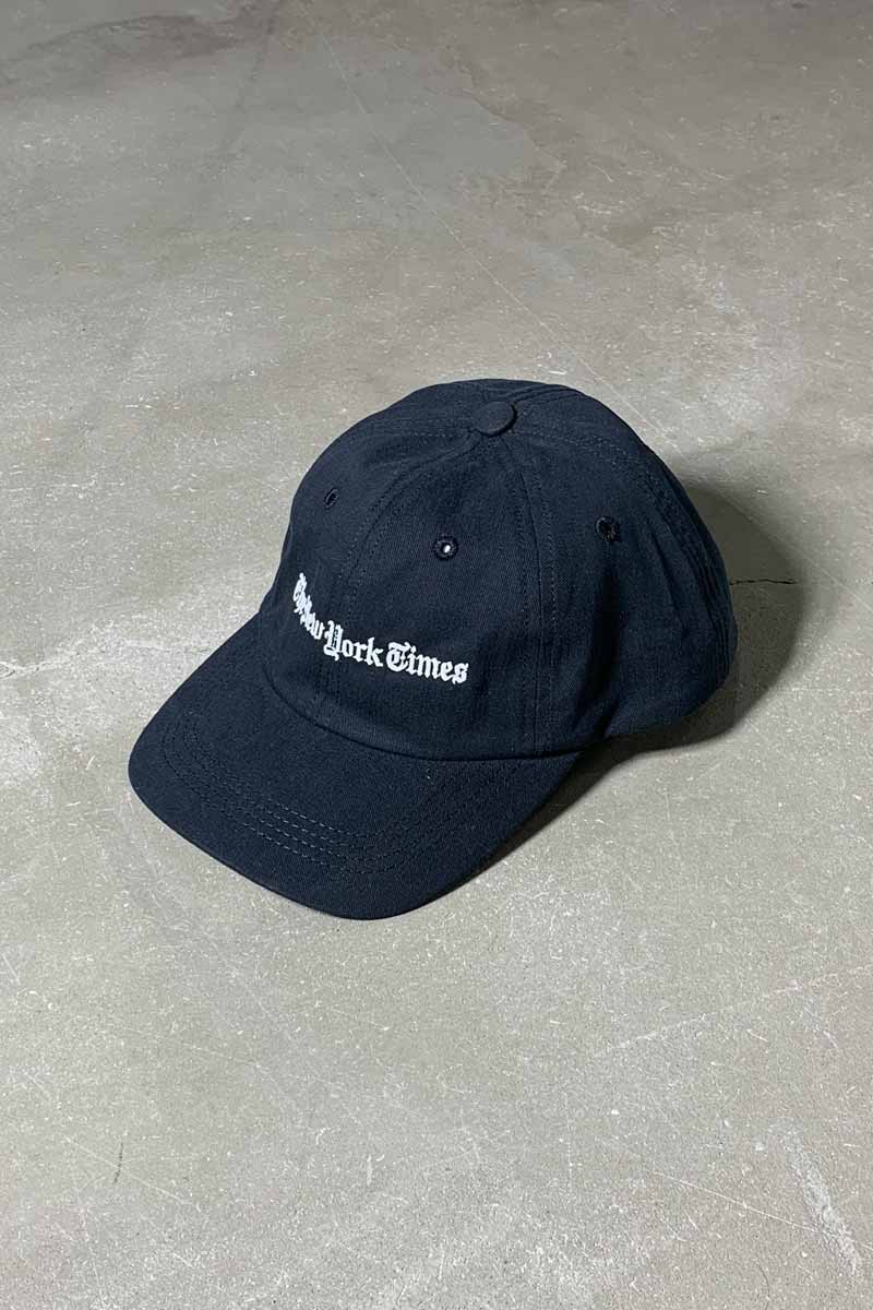 【メンズ新品】NEW YORK TIMES (ニューヨークタイムズ) NEW YORK TIMES LOGO BASEBALL CAP 日本未発売モデル ニューヨークタイムズ キャップ BLACK NEW