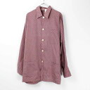 yÁz(KA) DEREK ROSE (fN[Y) MADE IN ENGLAND 90'S L/S PATTERNED SHIRT COh 90N   Vc RED [SIZE: 42 USED]