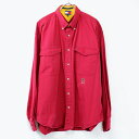 yÁz90'S TOMMY HILFIGER(g~[qtBK[) L/S BD COTTON SHIRT{^_ERbgcCVc [SIZE:XL USED]