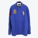 yÁz(KA) POLO BY RALPH LAURENi| t[j L/S RUGGER SHIRT K[Vc BLUE [SIZE:M USED]