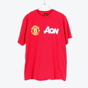 yÁzHANES (wCY) MANCHESTER UNITED LOGO T-SHIRT }`FX^[ S TVc[SIZE:M USED]