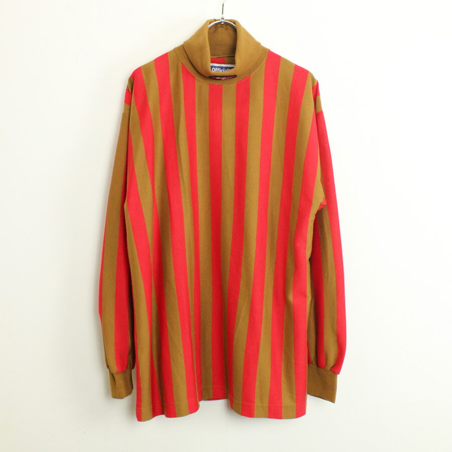 【中古】(KA) NFL(エヌ エフ エル) L/S BORDER TURTLE NECK T-SHIRT 長袖 ボーダー タートルネック Tシャツ RED/BEIGE [DEAD STOCK]