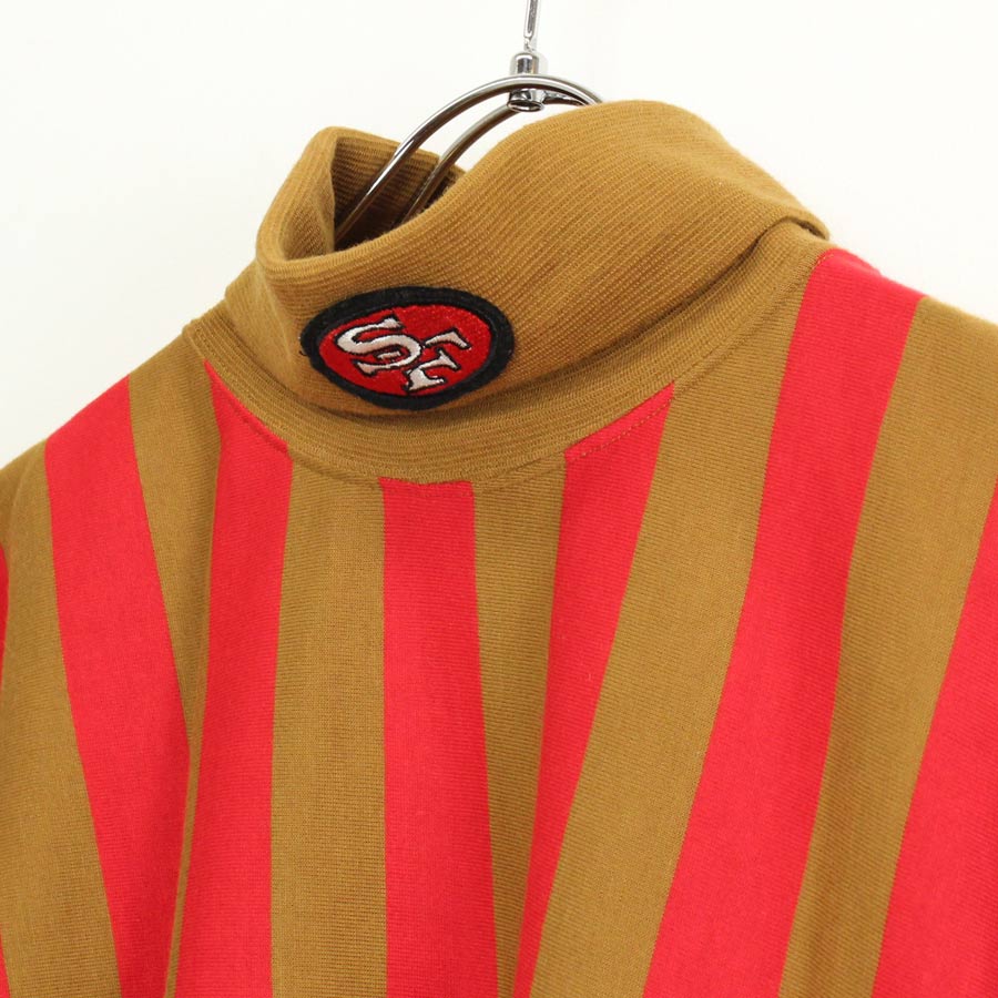 【中古】(KA) NFL(エヌ エフ エル) L/S BORDER TURTLE NECK T-SHIRT 長袖 ボーダー タートルネック Tシャツ RED/BEIGE [DEAD STOCK]