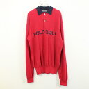 yÁz(KA) POLO GOLF (|ESt) 90'S L/S COTTON KNIT POLO SHIRT 90N Rbg jbg |Vc RED/NAVY [SIZE: M USED]