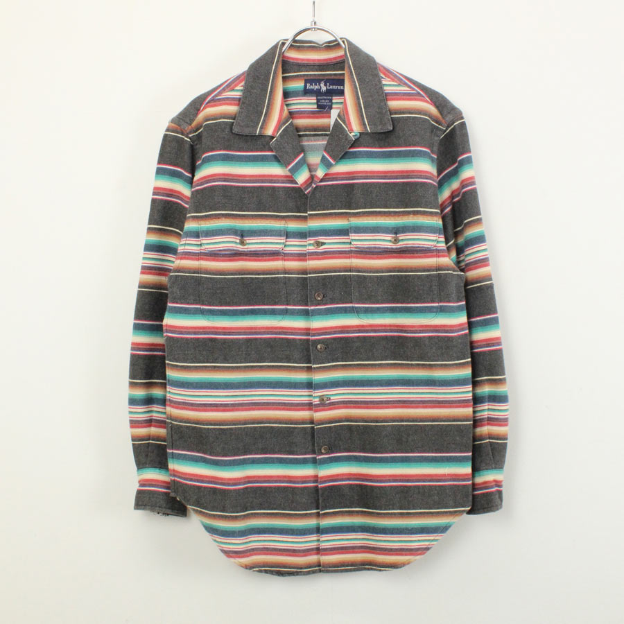 【中古】(KA) RALPH LAUREN (ラルフローレン) 90'S L/S NATIVE PATTERN SHIRT 90年代 ネイティヴ柄 シャツ MULTI [SIZE: M USED]