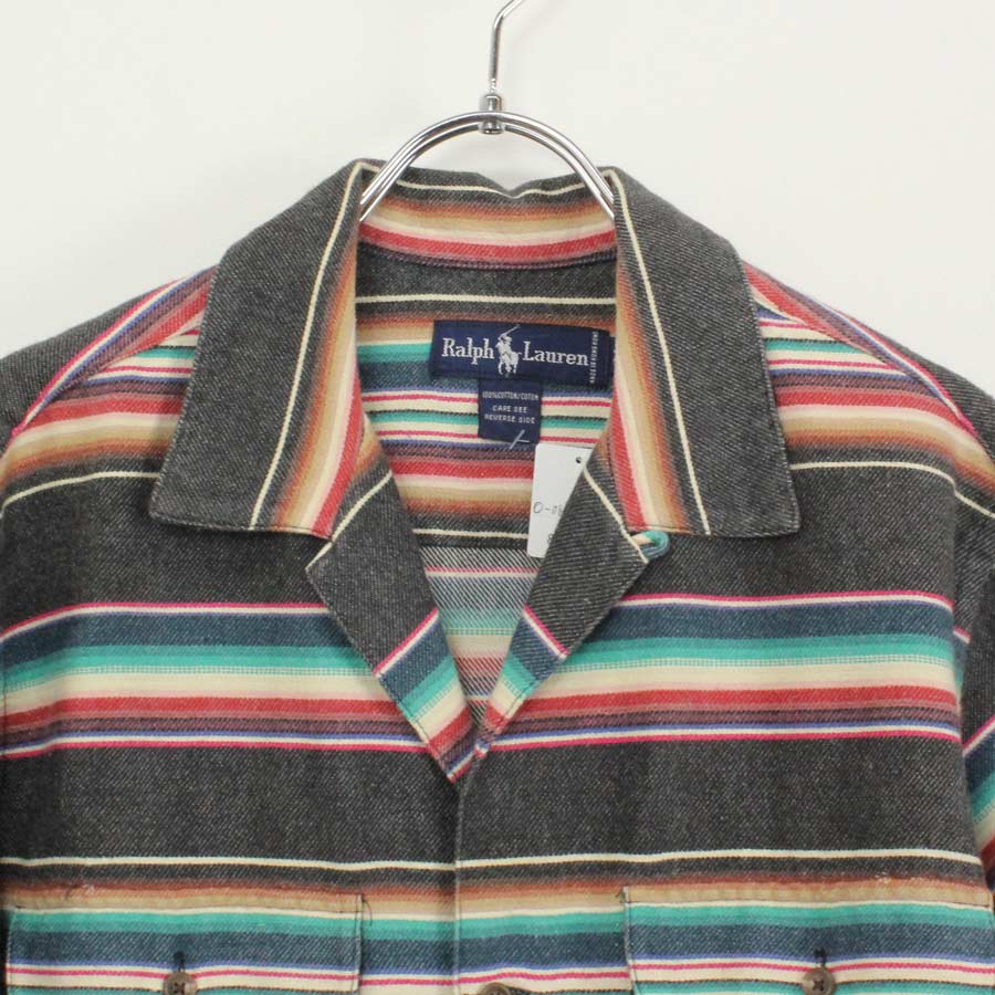 【中古】(KA) RALPH LAUREN (ラルフローレン) 90'S L/S NATIVE PATTERN SHIRT 90年代 ネイティヴ柄 シャツ MULTI [SIZE: M USED]