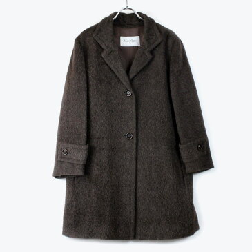 【中古】【WOMENS】【送料無料】(KA) MAX MARA (マックスマーラ) MADE IN ITALY MOHAIR COAT モヘアコート BROWN [SIZE:S相当 USED]