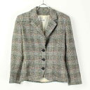 【WOMENS】【中古】【送料無料】(KA) MISSONI(ミッソーニ) MADE IN ITALY CHECK PATTERN TAILORED JACKET イタリア製 チェックパターン テーラード ジャケット GRAY/MULTI SIZE: M相当 USED