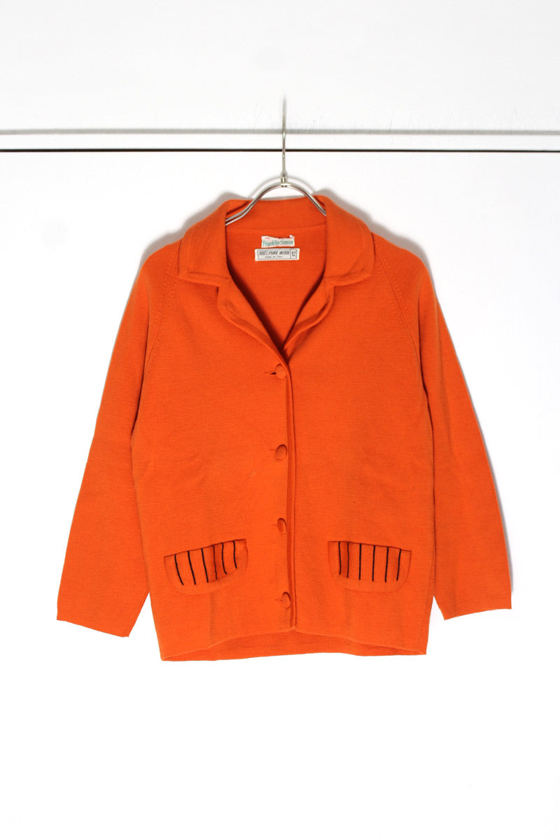 【中古】【WOMENS】FRANKLIN SIMON (フランクリン・シモン) MADE IN ITALY 70'S KNIT CARDIGAN ウールカーディガン　[USED]