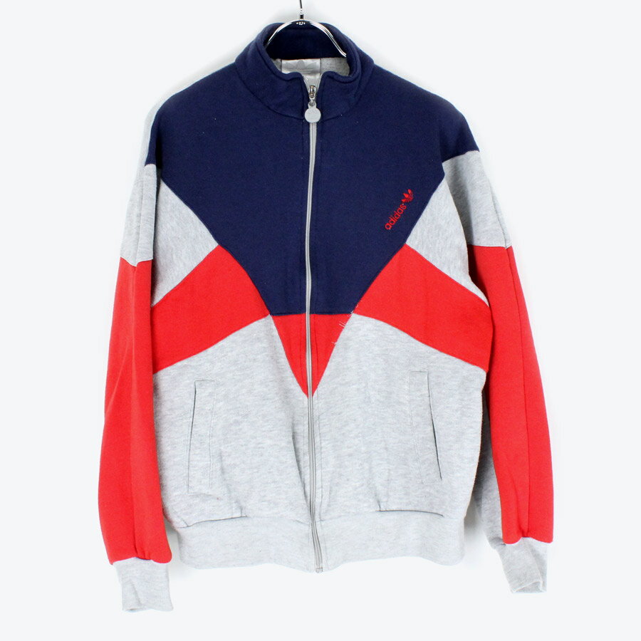 【中古】ADIDAS（アディダス）90 039 S SWEAT ZIP UP TRACK JACKET 90年代スウェットジップアップトラックジャケット RED/NAVY/GRAY SIZE:S相当 USED