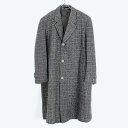 yÁzyz(KA) HARRIS TWEEDinXcC[hj 90'S WOOL CHECK COAT 90NE[`FbNR[g GRAYmSIZE:L USED]