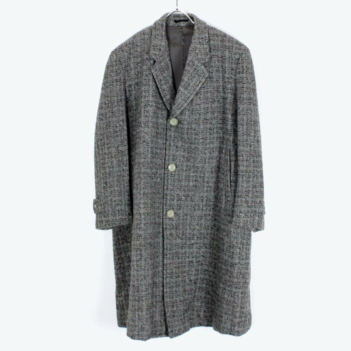 【中古】【送料無料】(KA) HARRIS TWEED（ハリスツイード） 90'S WOOL CHECK COAT 90年代ウールチェックコート GRAY［SIZE:L相当 USED]