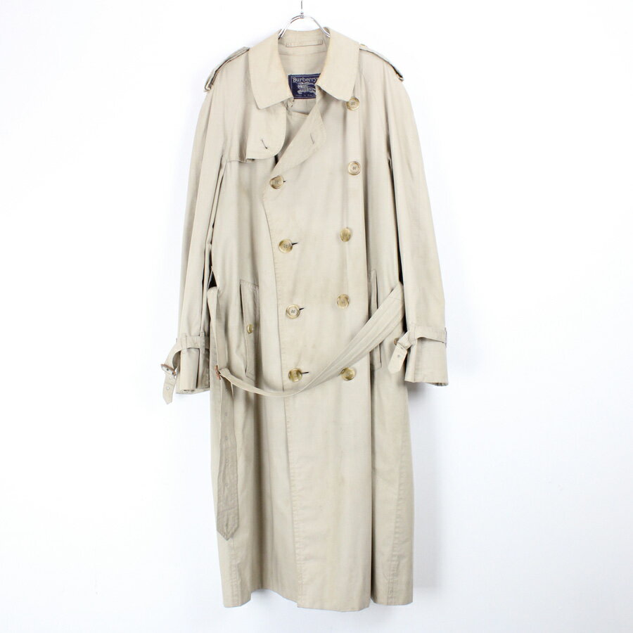 【中古】【送料無料】(KA) BURBERRYS PRORSUM（バーバリープローサム）MADE IN ENGLAND 80-90S DOUBLE TRENCH COAT イングランド製 80-90年代 ダブルトレンチコート BEIGE [SIZE:50R USED]