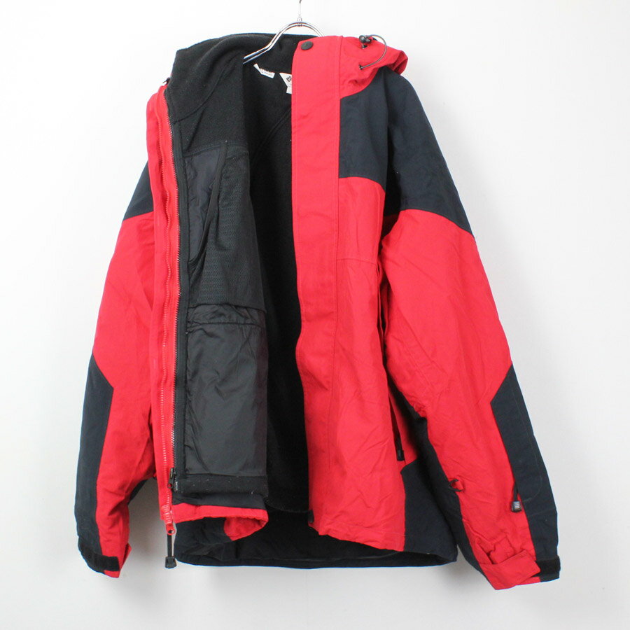 【中古】【送料無料】(KA) COLUMBIA (コロンビア) 90'S TITANIUM MOUNTAIN PARKA W/FLEECE 90年代 USA製 マウンテンパーカー ナイロンジャケット RED/BLACK [SIZE: XL USED]