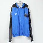 【SALE】【中古】 (KA) REEBOK (リーボック) 90'S SHAQ SLEEVE SWITCHING ZIP UP HOODIE NYLON JACKET 90年代 シャキールオニール シグネイチャーモデル スリーブ 切り替え ジップアップ フーディー ナイロン ジャケット BLUE/BLACK [SIZE: XL USED]