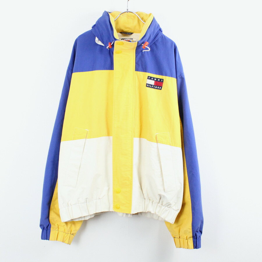 【中古】【送料無料】(KO) TOMMY HILFIGER (トミーヒルフィガー) 90'S SAILING JACKET 90年代 セーリングジャケットBLUE/YELLOW/WHITE [SIZE: L USED]