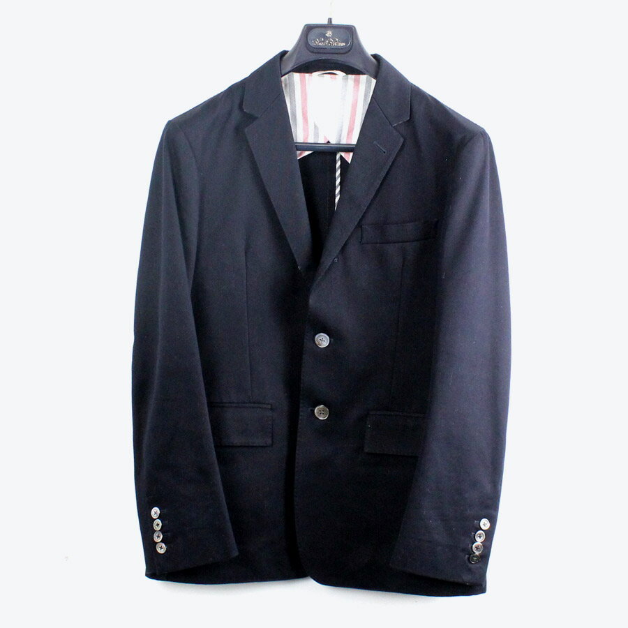 【中古】THOM BROWNE (トムブラウン) テーラードジャケット＆スラックスパンツ セットアップ ネイビー [USED]