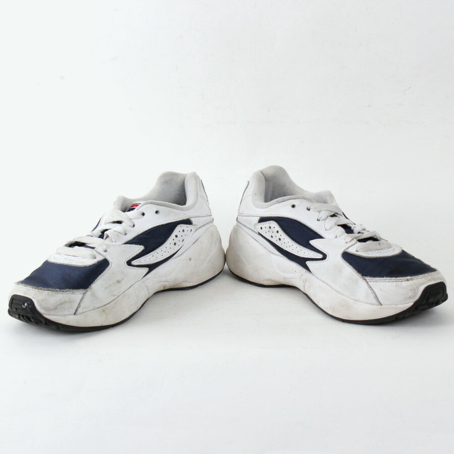 【中古】(KA) FILA (フィラ) RUNNING SNEAKERS ランニング スニーカー WHITE/NAVY [SIZE: US8(26cm相当) USED]