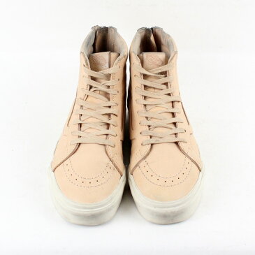 【中古】(KA) VANS (バンズ) SK8-HI LEATHER USA企画品 スケート ハイ レザー スニーカー NATURAL [SIZE: US8(26cm相当) USED]