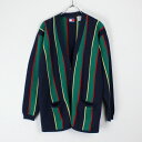 【WOMENS】【中古】(KA) TOMMY HILFIGER (トミー ヒルフィガー) 90 039 S WOLL STRIPE CARDIGAN 90年代 ウール ストライプ カーディガンMULTI SIZE: S USED